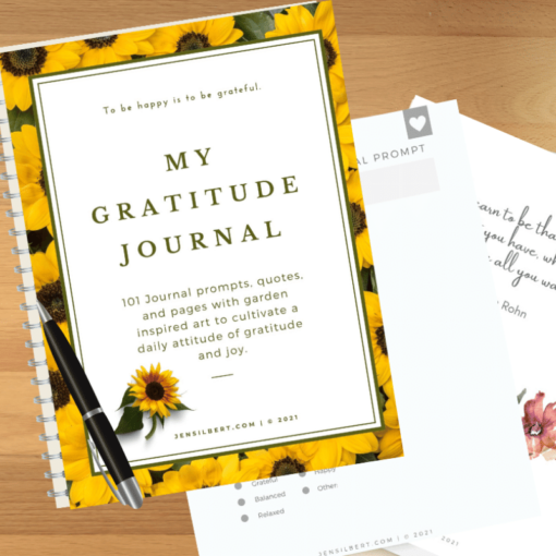 Gratitude Journal with 101 Prompts (sunflowers)